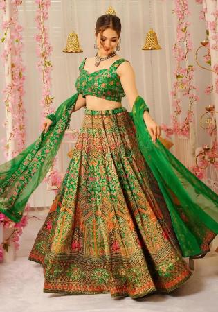 Picture of Beauteous Silk Sea Green Readymade Lehenga Choli
