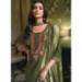 Picture of Chiffon Dark Olive Green Readymade Salwar Kameez