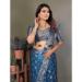 Picture of Comely Silk Steel Blue Saree