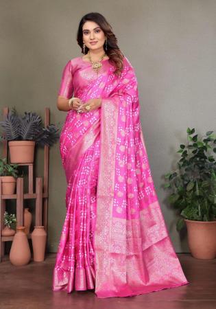Picture of Amazing Silk Hot Pink Saree