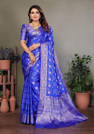 Picture of Shapely Silk Royal Blue Saree
