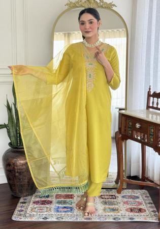 Picture of Stunning Rayon Golden Rod Readymade Salwar Kameez
