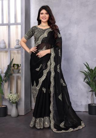 Picture of Bewitching Chiffon Black Saree