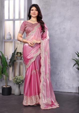 Picture of Bewitching Chiffon Pale Violet Red Saree