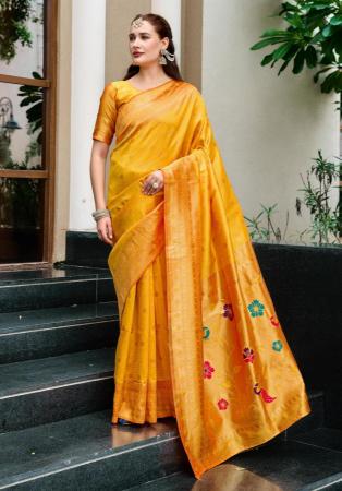 Picture of Enticing Silk Orange Saree