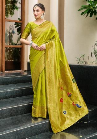 Picture of Splendid Silk Golden Rod Saree