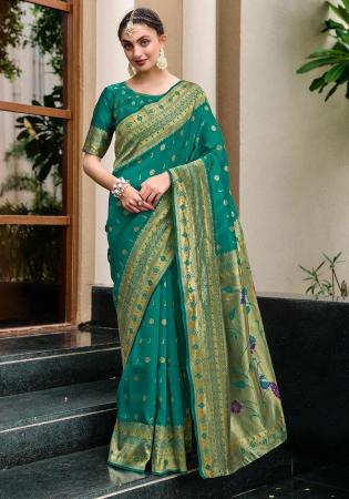 Picture of Elegant Silk Teal Saree