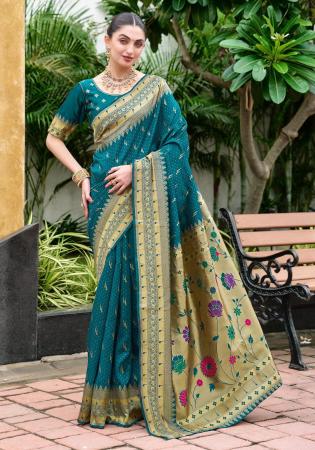 Picture of Graceful Silk Teal Saree