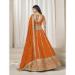 Picture of Stunning Silk Orange Red Lehenga Choli