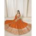 Picture of Stunning Silk Orange Red Lehenga Choli