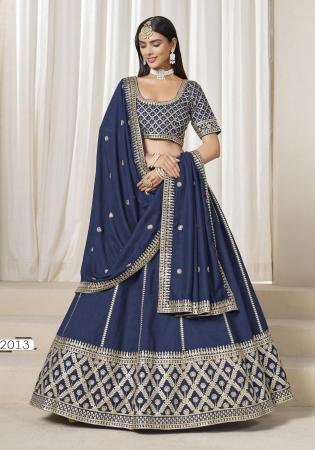 Picture of Magnificent Silk Dark Slate Blue Lehenga Choli