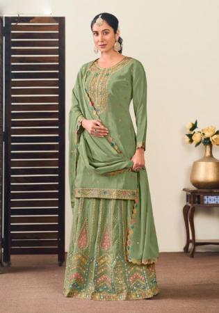 Picture of Ravishing Chiffon Grey Straight Cut Salwar Kameez