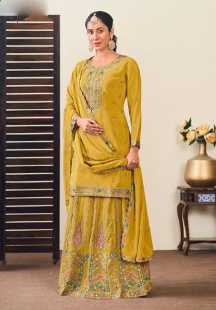 Picture of Amazing Chiffon Orange Straight Cut Salwar Kameez