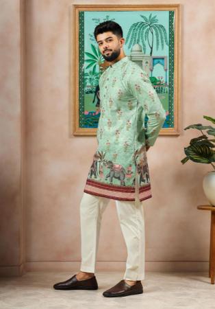 Picture of Appealing Cotton Dark Sea Green Kurtas