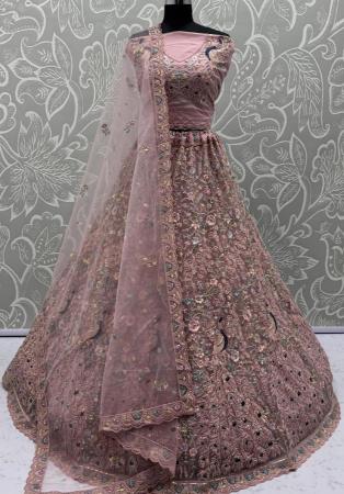 Picture of Fascinating Net Plum Lehenga Choli
