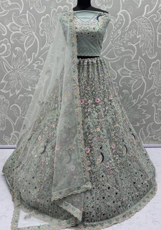 Picture of Comely Net Medium Sea Green Lehenga Choli