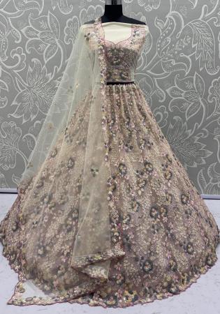 Picture of Delightful Net Off White Lehenga Choli