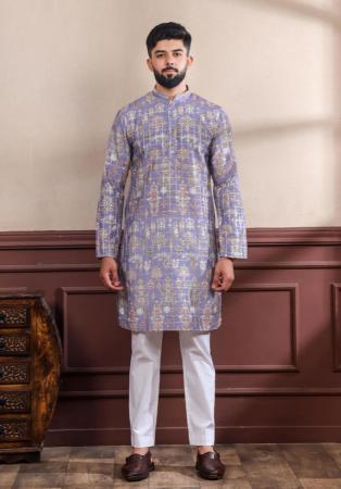 Picture of Sightly Cotton Light Slate Grey Kurtas