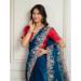 Picture of Pleasing Georgette Dark Cyan Saree