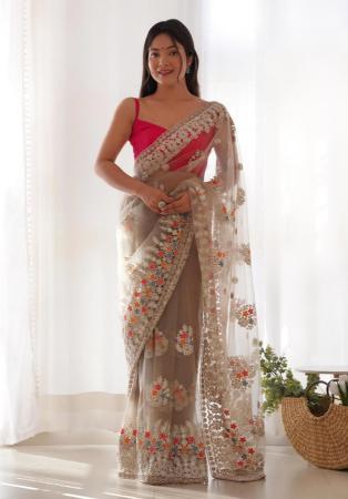 Picture of Stunning Net Beige Saree