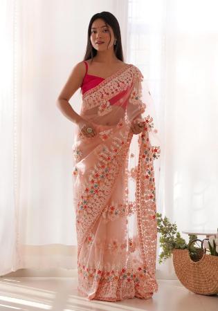 Picture of Fine Net Tan Saree