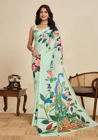 Picture of Taking Chiffon Powder Blue Saree