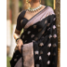 Picture of Well Formed Silk Black Saree