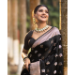Picture of Well Formed Silk Black Saree