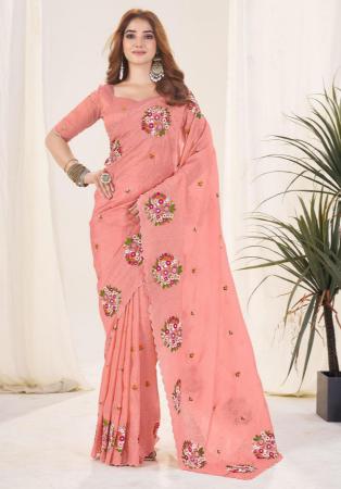 Picture of Fine Chiffon Pale Violet Red Saree