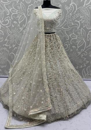 Picture of Elegant Net Off White Lehenga Choli