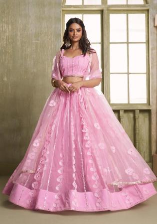Picture of Nice Net Pale Violet Red Lehenga Choli