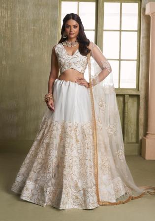 Picture of Excellent Net Azure Lehenga Choli
