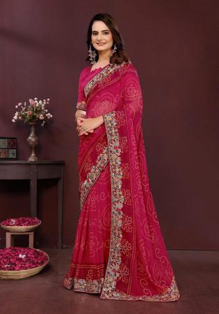 Picture of Enticing Georgette Pink Saree