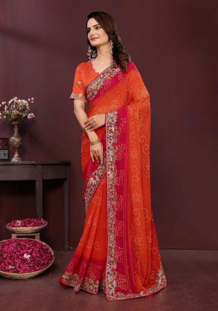 Picture of Admirable Georgette Chocolate Saree