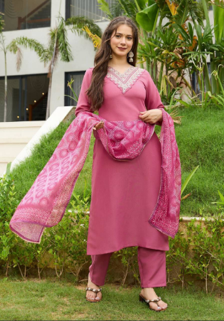 Picture of Rayon Pale Violet Red Readymade Salwar Kameez