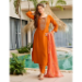 Picture of Bewitching Rayon Orange Red Readymade Salwar Kameez