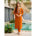 Picture of Bewitching Rayon Orange Red Readymade Salwar Kameez