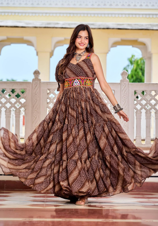 Picture of Pretty Georgette Sienna Readymade Gown