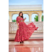 Picture of Excellent Georgette Dark Salmon Readymade Gown