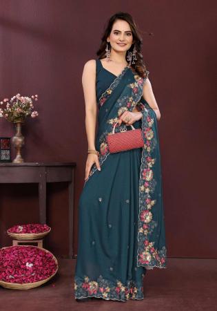 Picture of Admirable Georgette Indigo Saree