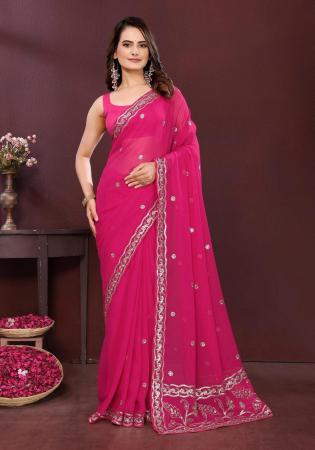 Picture of Sightly Georgette Light Pink Saree