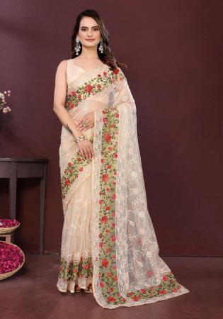 Picture of Beauteous Net Tan Saree