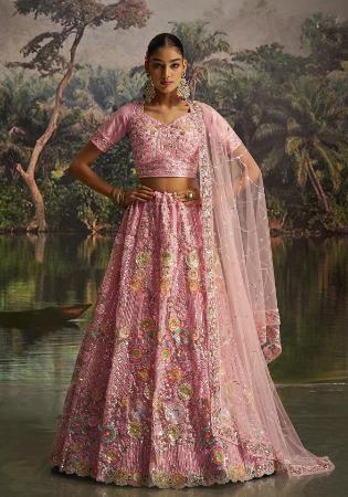 Picture of Graceful Net Rosy Brown Lehenga Choli