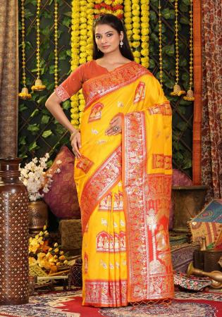 Picture of Marvelous Silk Orange Saree