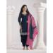 Picture of Silk Midnight Blue Straight Cut Salwar Kameez