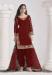 Picture of Ravishing Silk Maroon Straight Cut Salwar Kameez