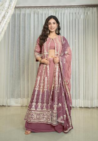 Picture of Admirable Georgette Rosy Brown Readymade Salwar Kameez