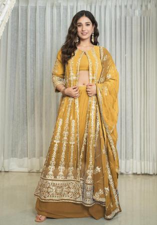 Picture of Amazing Georgette Golden Rod Readymade Salwar Kameez