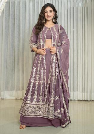 Picture of Lovely Georgette Rosy Brown Readymade Salwar Kameez