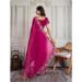 Picture of Splendid Georgette & Silk Medium Violet Red Saree